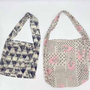 Free People Tote Bags Gauzy Lightweight Reusable‎ Shopping White Blue Pink Black